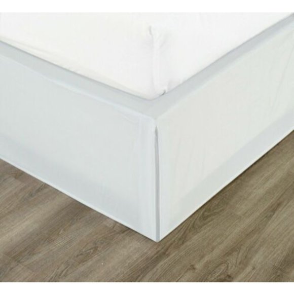 Chezmoi Collection Basic Solid White Bed Skirt Dust Ruffle 14" Drop New NWOT - Picture 1 of 1